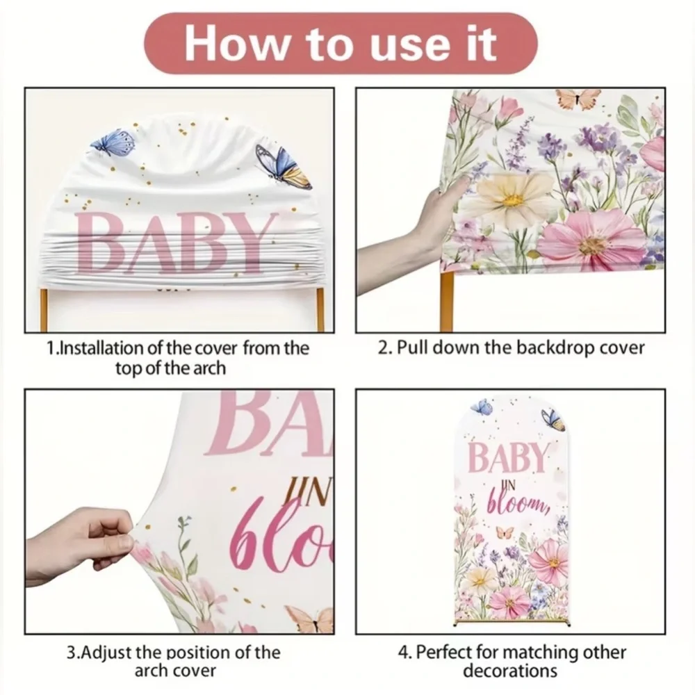 Baby in Bloom Arch Slip Cover approx 6ft NIP - Picture 3 of 5